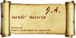 Jerkó Asztrid névjegykártya